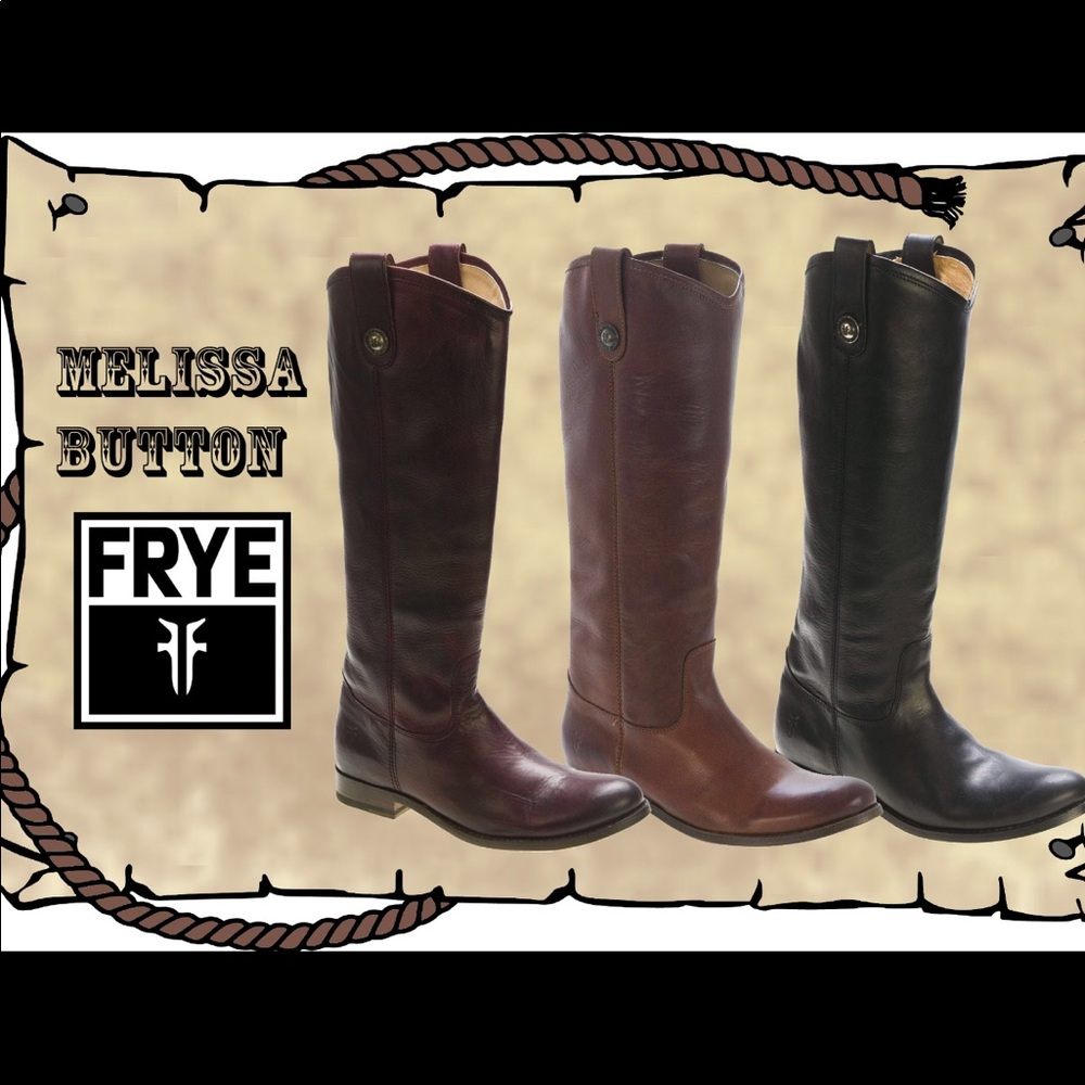 Frye Women’s Dk Brn Melissa Button Boot. Size 7